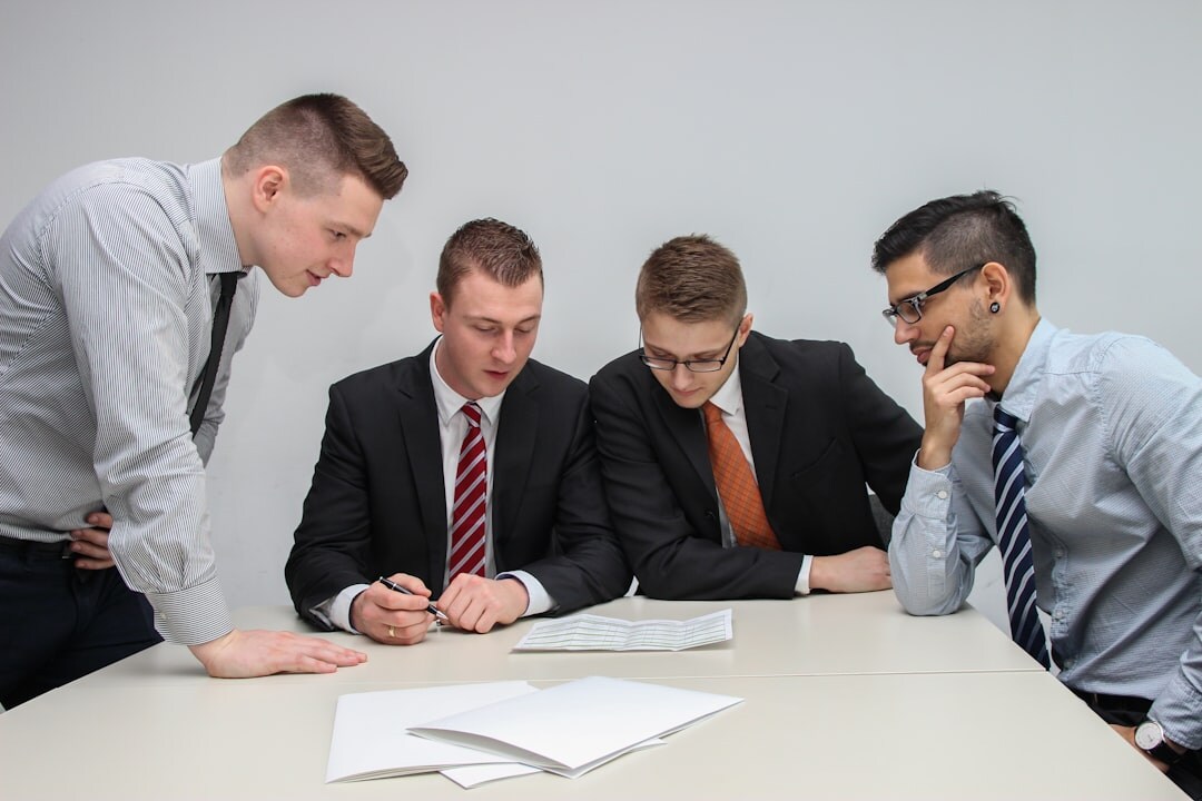 team analyzing documents